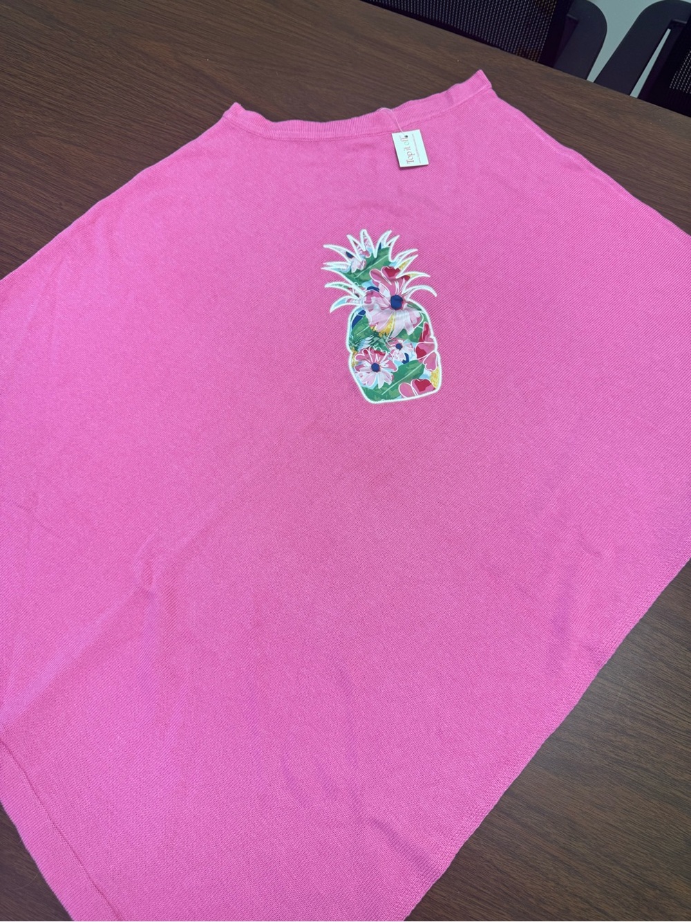 Pink Pineapple Graphic Shawl